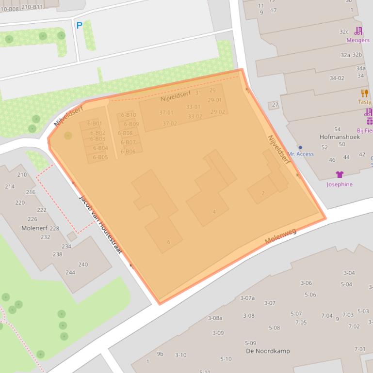 Kaart van postcodegebied 7442NB.