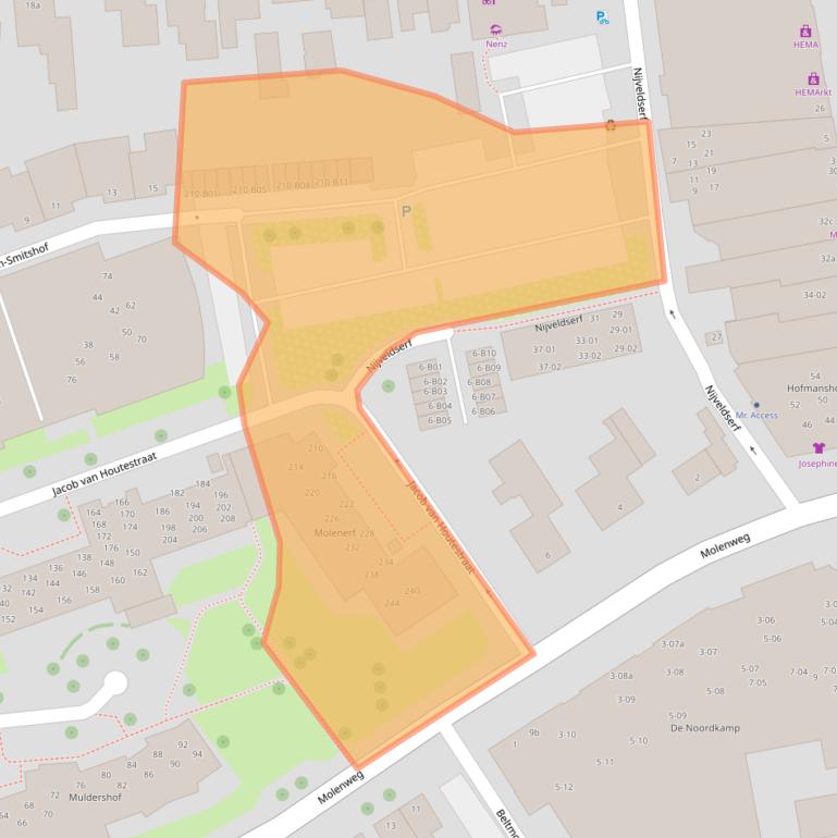 Kaart van postcodegebied 7442NH.