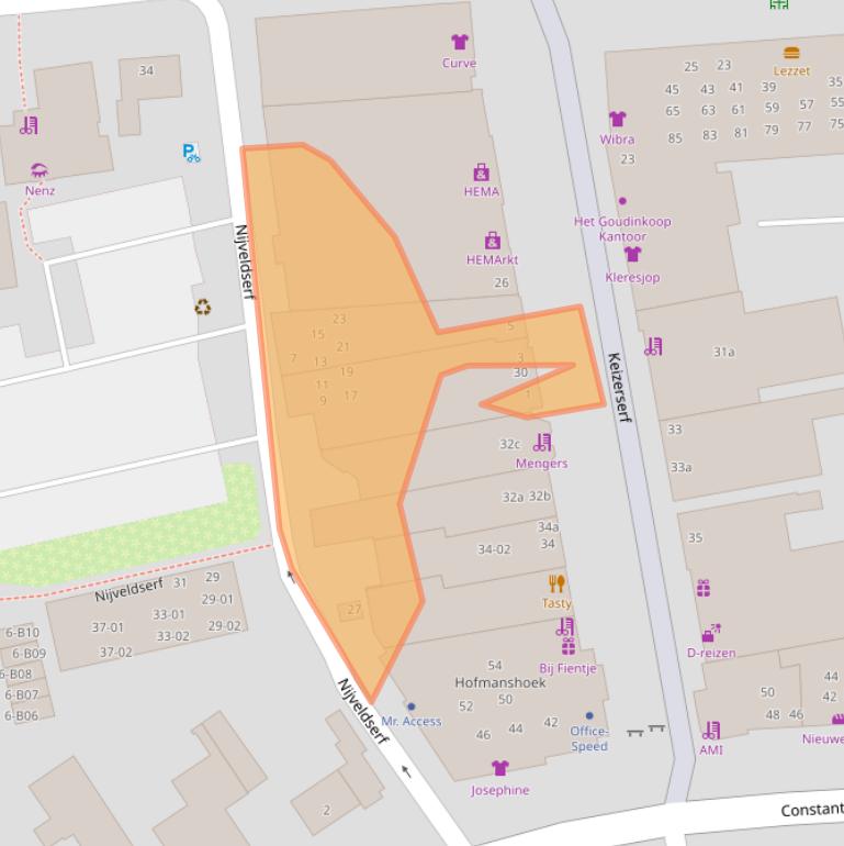 Kaart van postcodegebied 7442NS.