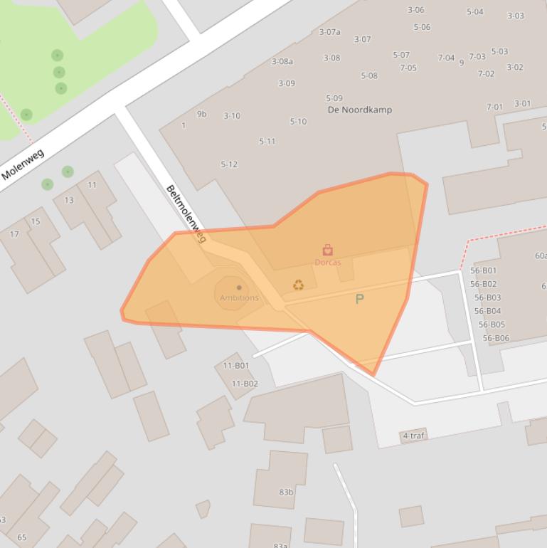 Kaart van postcodegebied 7442NT.