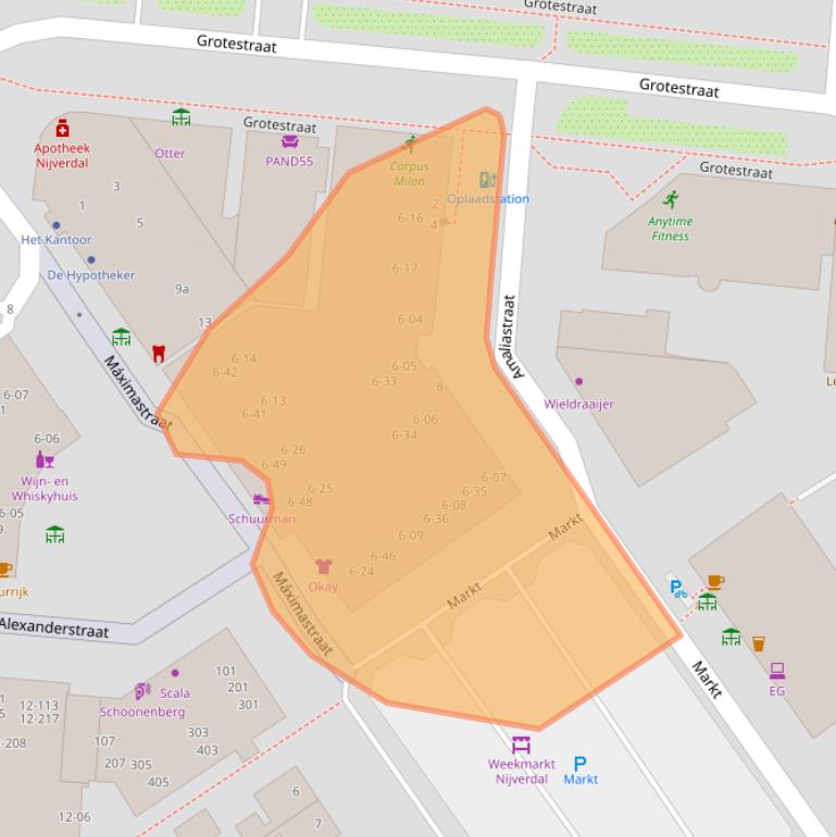 Kaart van postcodegebied 7442NX.