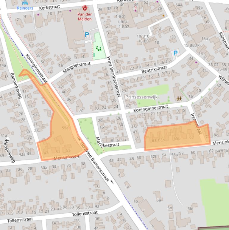 Kaart van postcodegebied 7442TB.