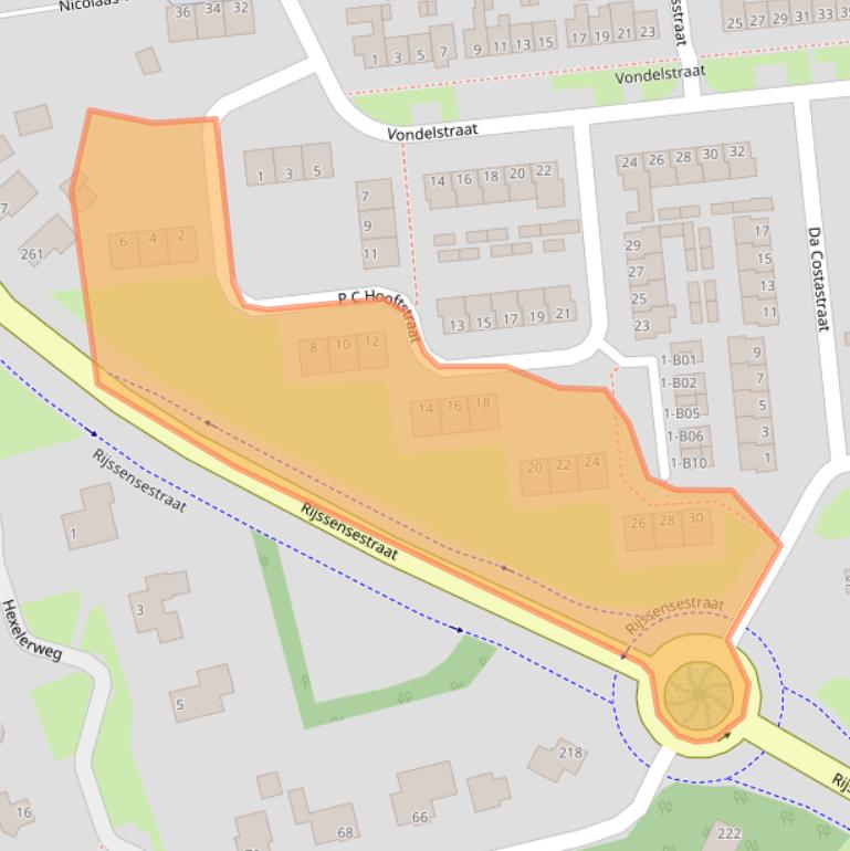 Kaart van postcodegebied 7442XB.