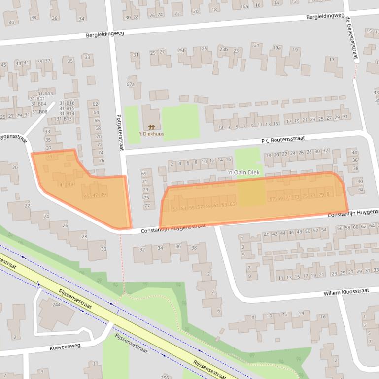 Kaart van postcodegebied 7442XK.