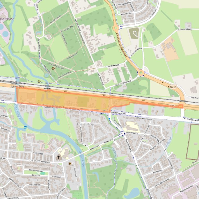 Kaart van postcodegebied 7443AA.
