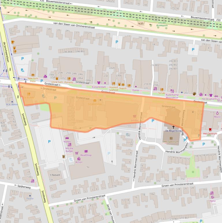 Kaart van postcodegebied 7443BE.