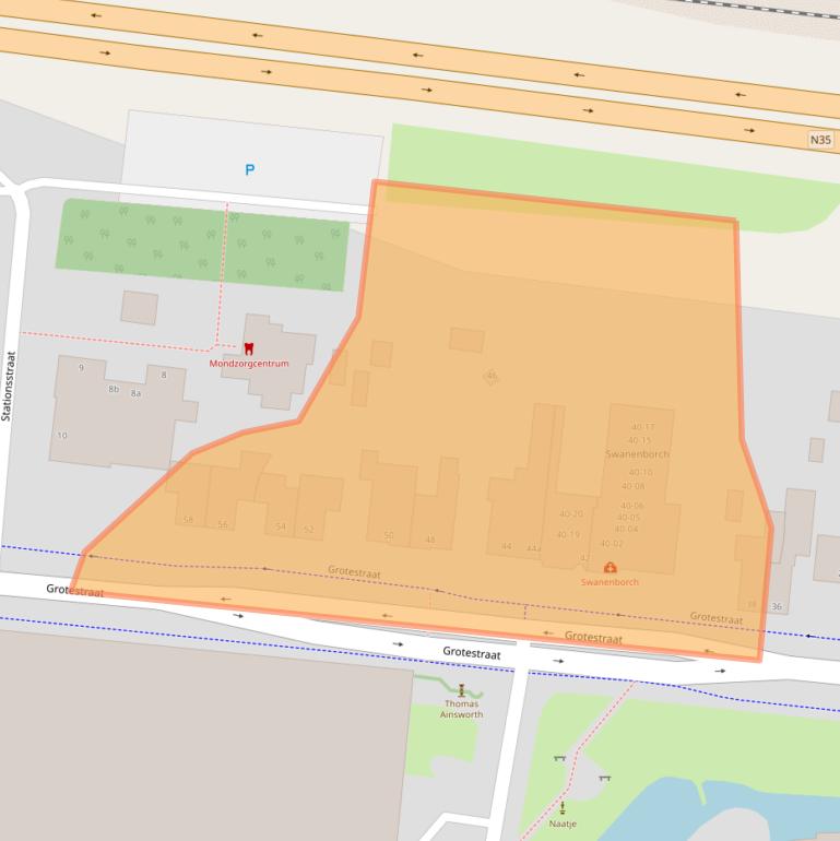 Kaart van postcodegebied 7443BJ.