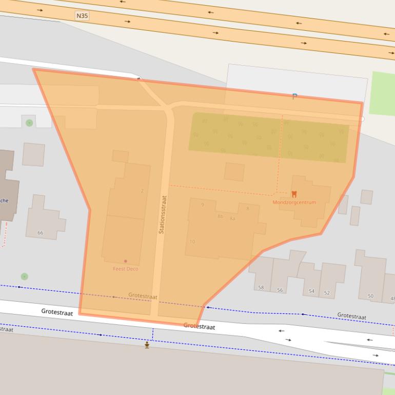 Kaart van postcodegebied 7443BX.