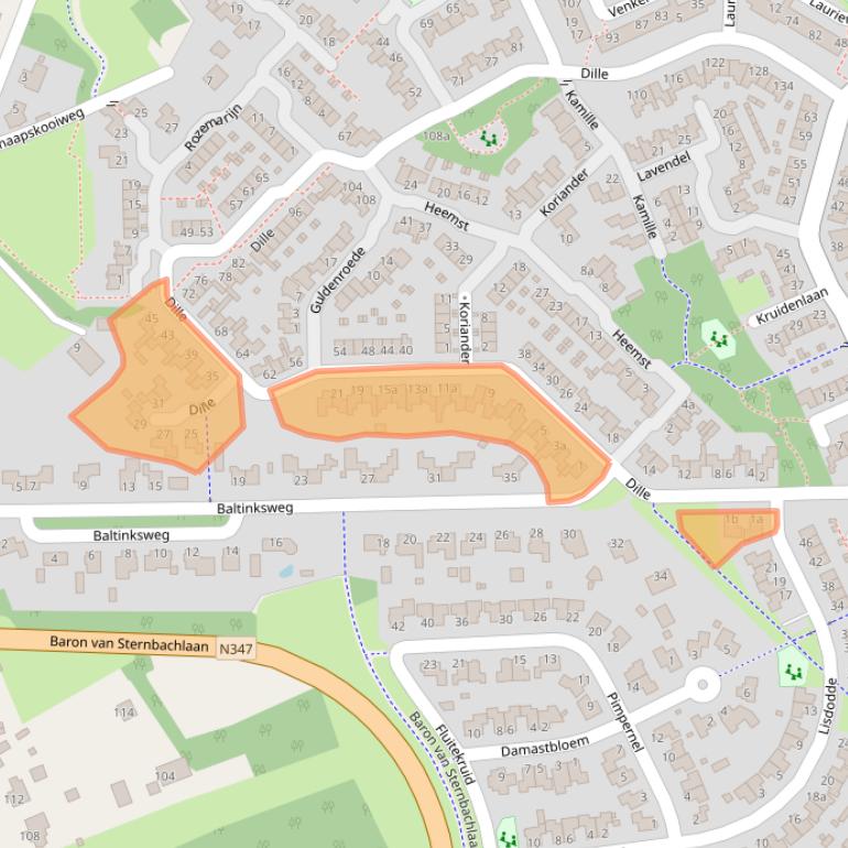 Kaart van postcodegebied 7443EA.
