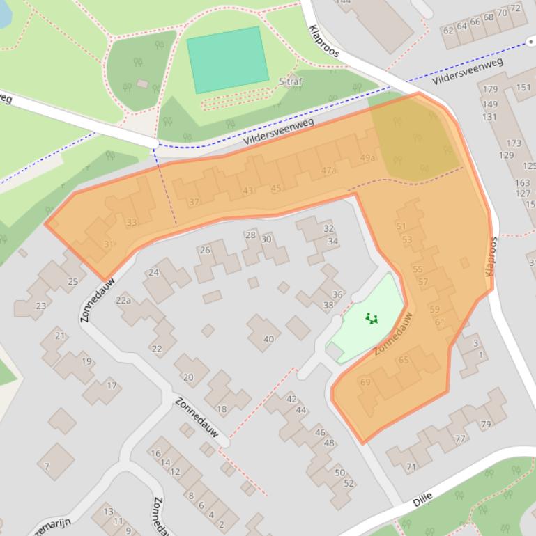 Kaart van postcodegebied 7443EP.