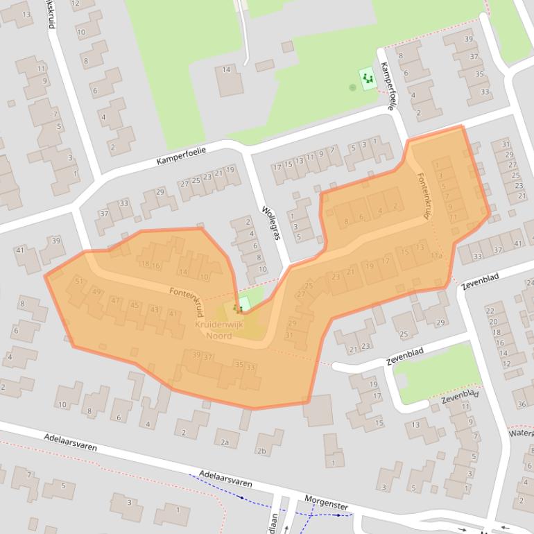 Kaart van postcodegebied 7443LW.