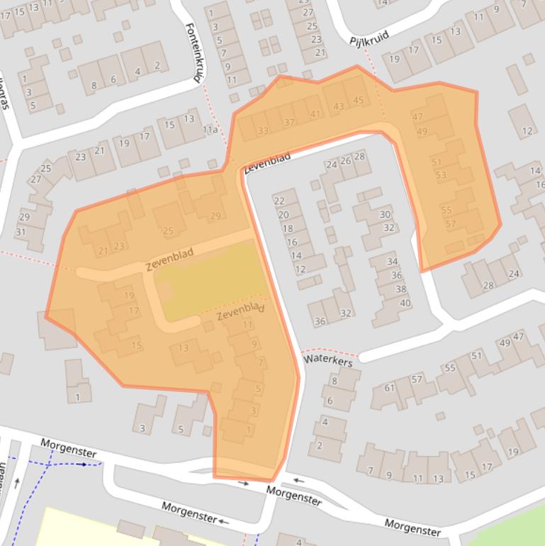Kaart van postcodegebied 7443LZ.