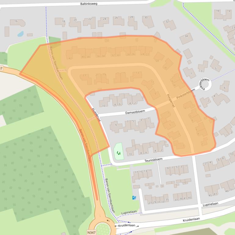 Kaart van postcodegebied 7443NA.