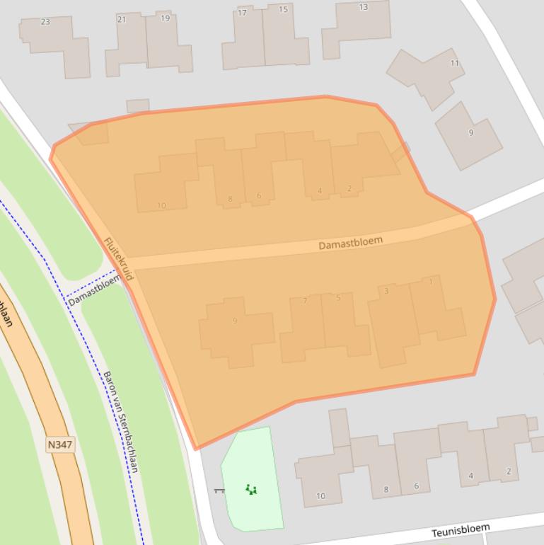 Kaart van postcodegebied 7443NC.