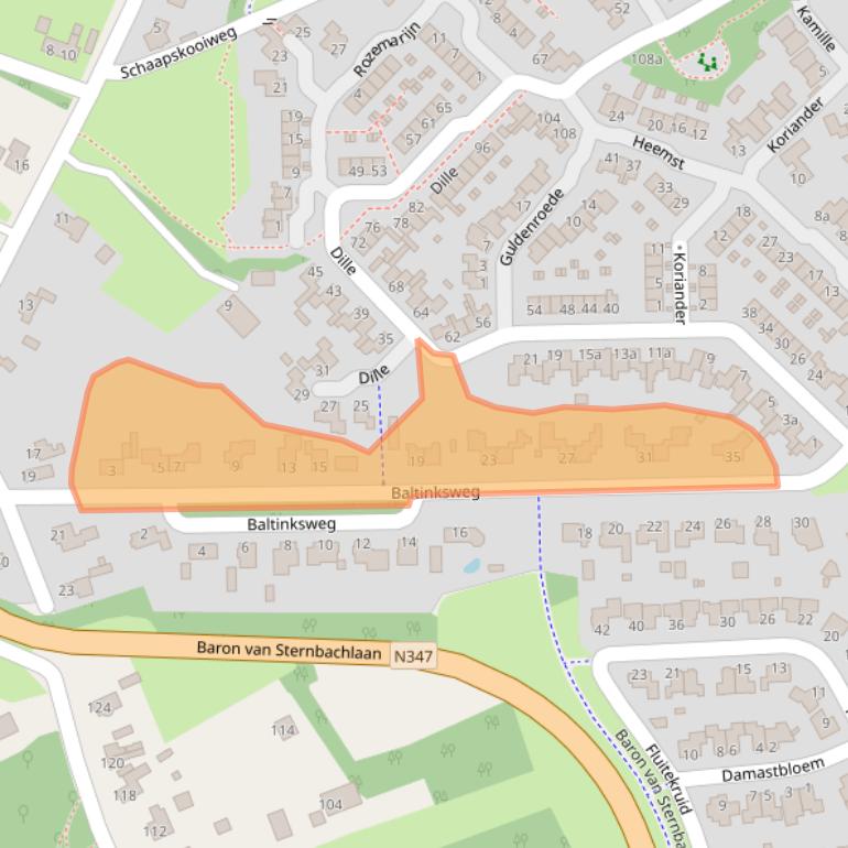 Kaart van postcodegebied 7443PJ.