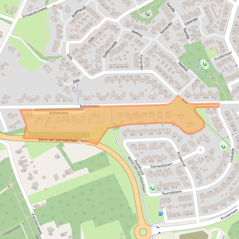 Kaart van postcodegebied 7443PK.