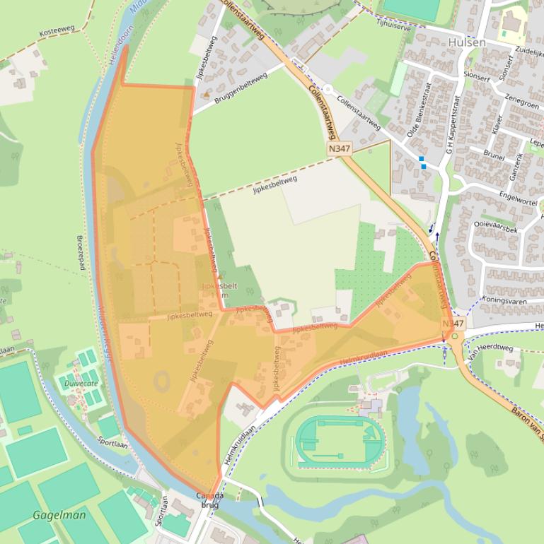 Kaart van postcodegebied 7443PN.