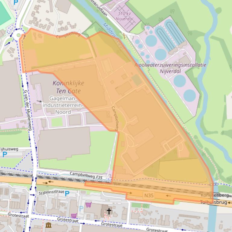 Kaart van postcodegebied 7443PT.