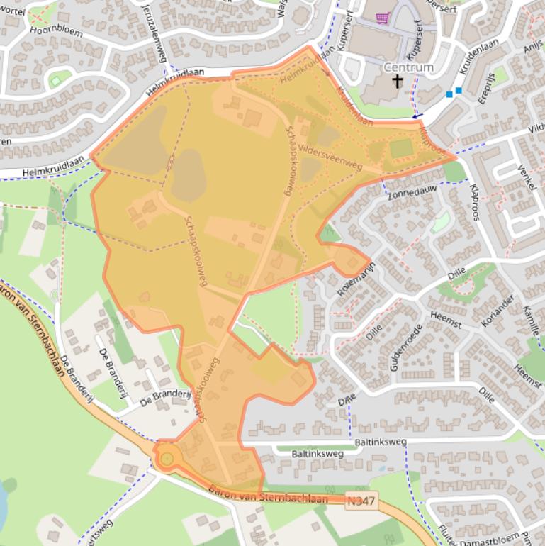 Kaart van postcodegebied 7443PX.