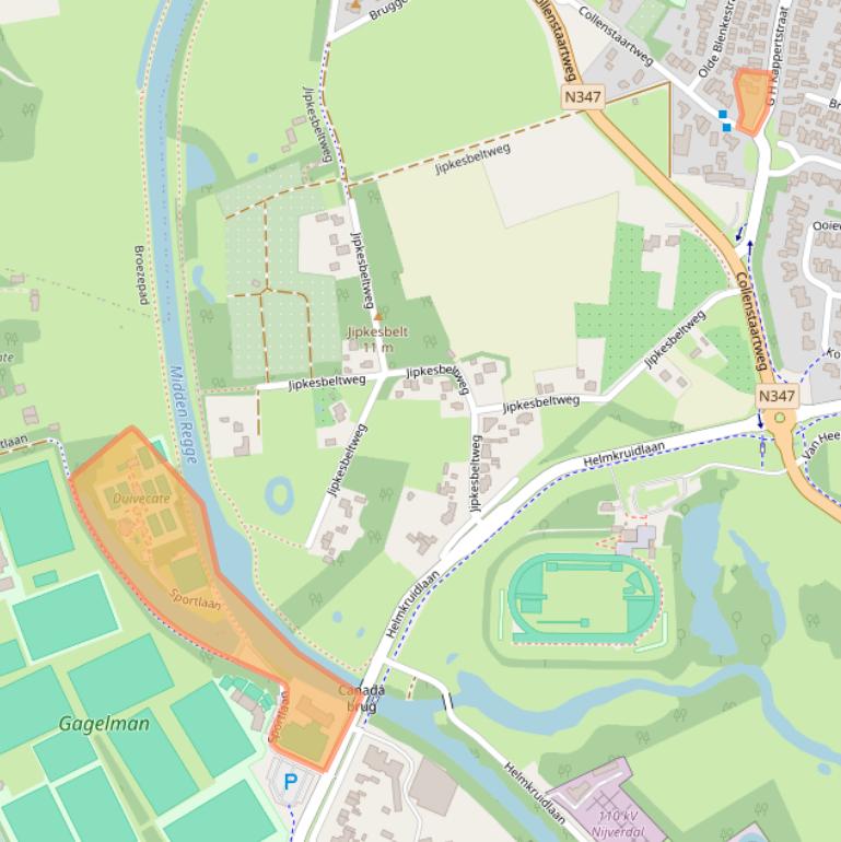 Kaart van postcodegebied 7443RA.