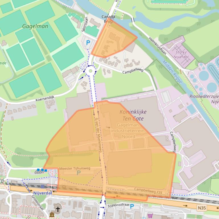 Kaart van postcodegebied 7443RE.