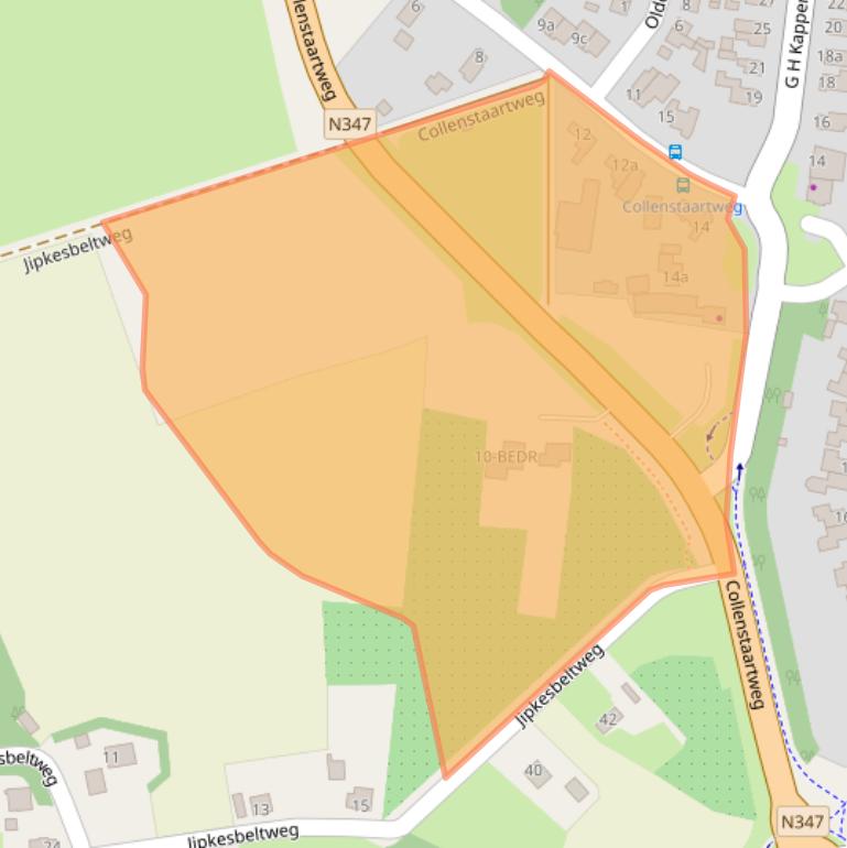 Kaart van postcodegebied 7443RP.