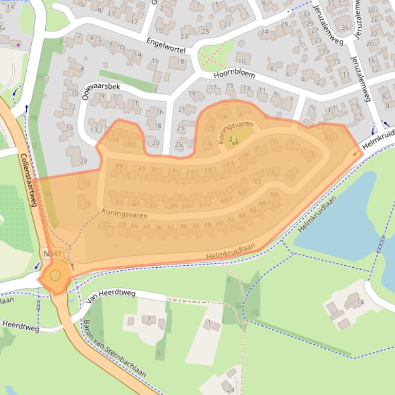 Kaart van postcodegebied 7443TC.