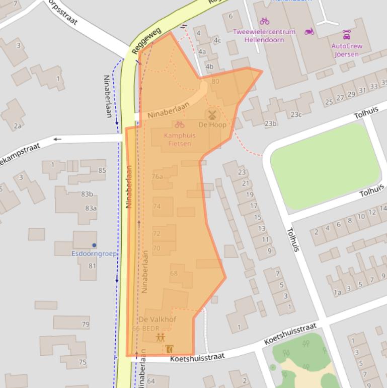 Kaart van postcodegebied 7447AH.