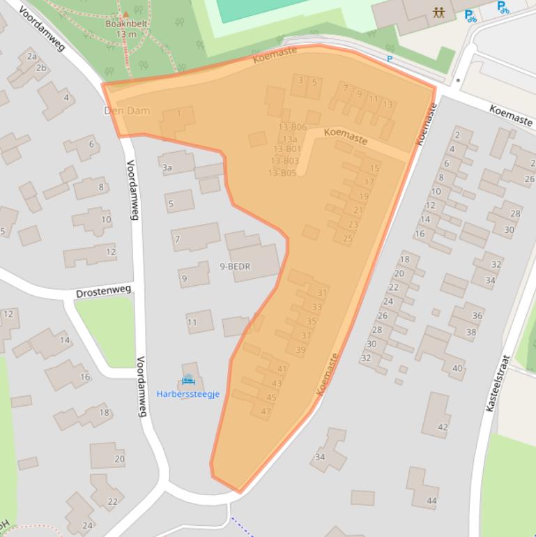 Kaart van postcodegebied 7447AT.