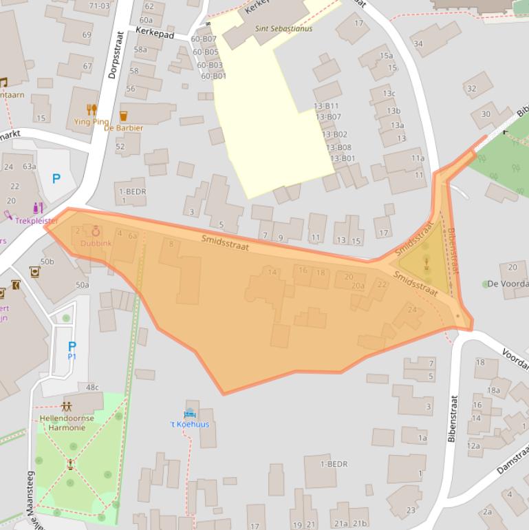 Kaart van postcodegebied 7447CJ.