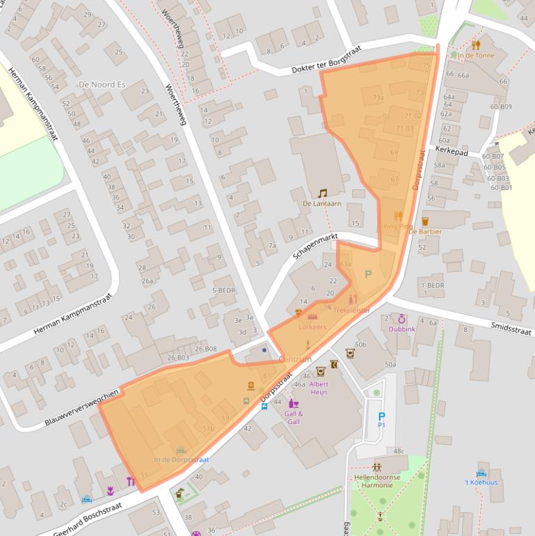 Kaart van postcodegebied 7447CP.