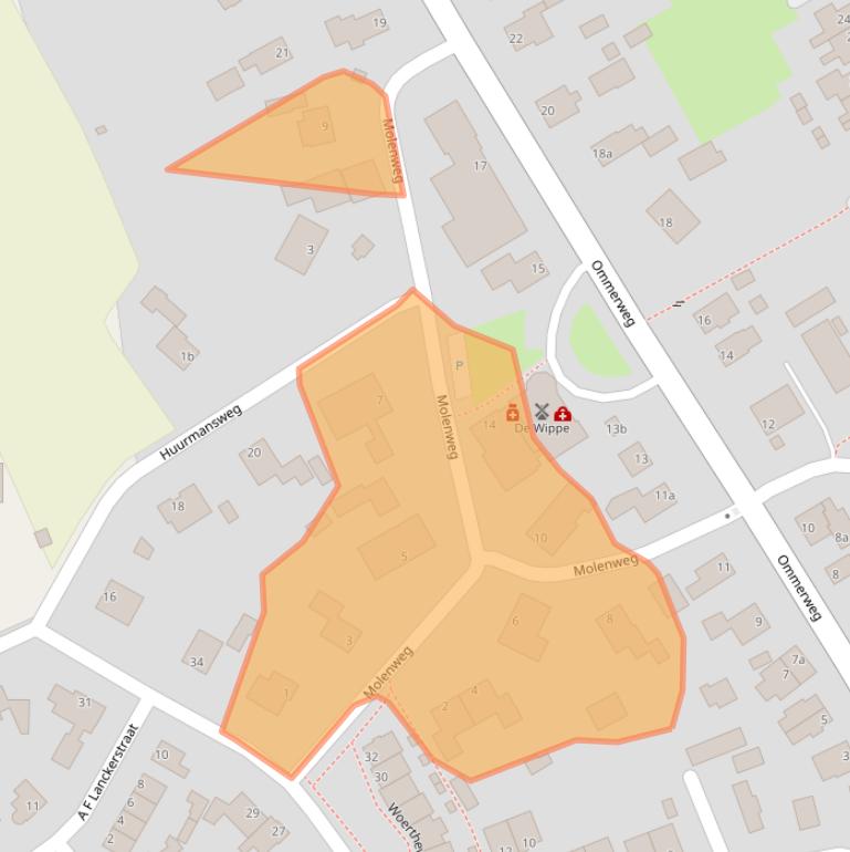 Kaart van postcodegebied 7447CW.