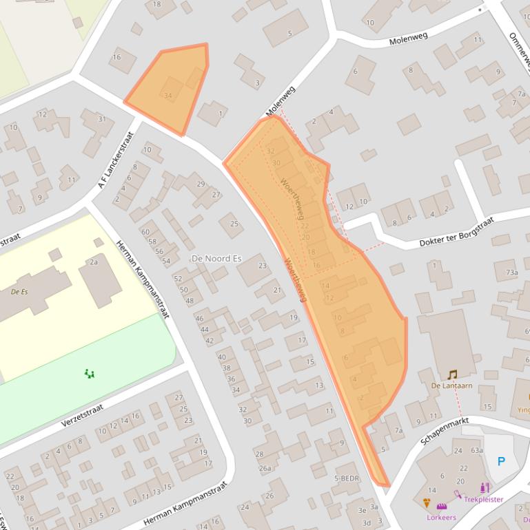 Kaart van postcodegebied 7447CZ.