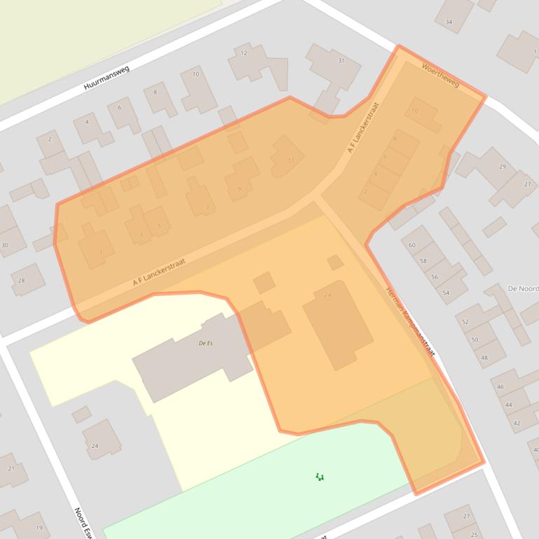 Kaart van postcodegebied 7447EB.