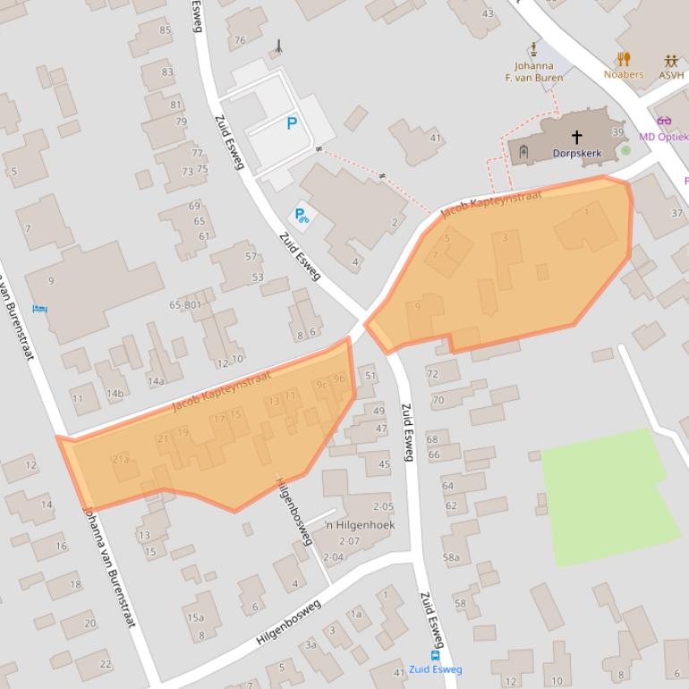 Kaart van postcodegebied 7447HL.