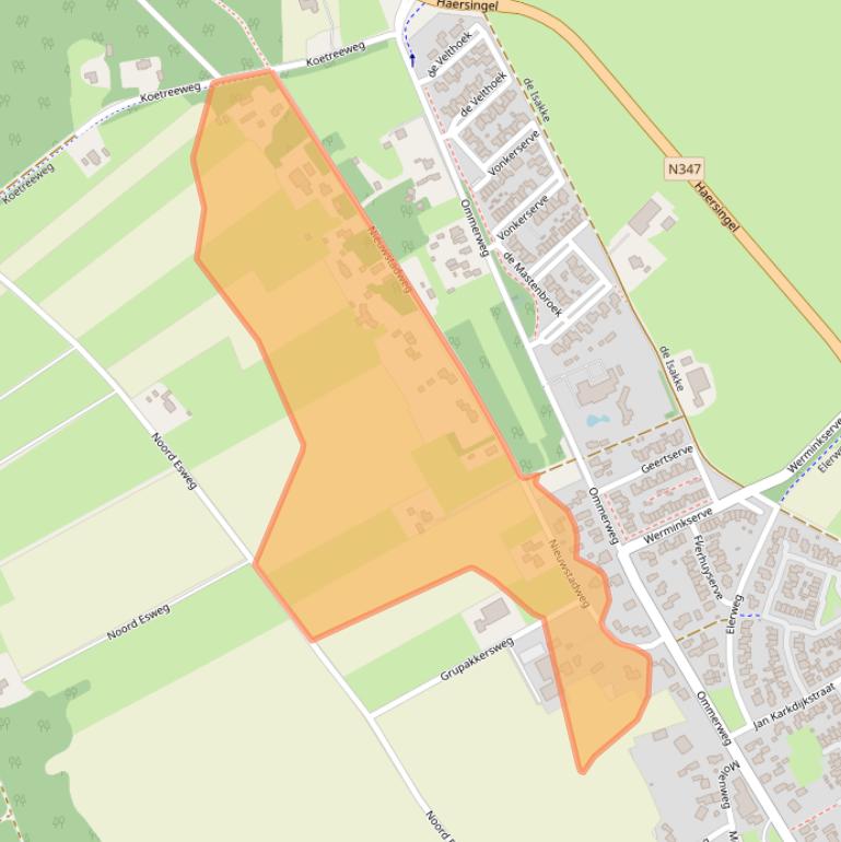 Kaart van postcodegebied 7447PE.