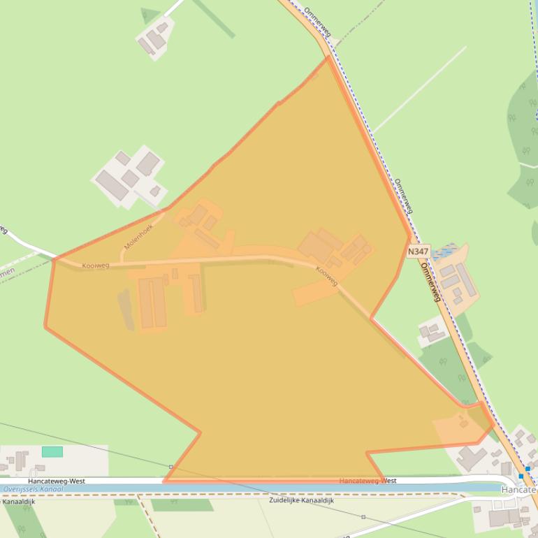 Kaart van postcodegebied 7447PX.