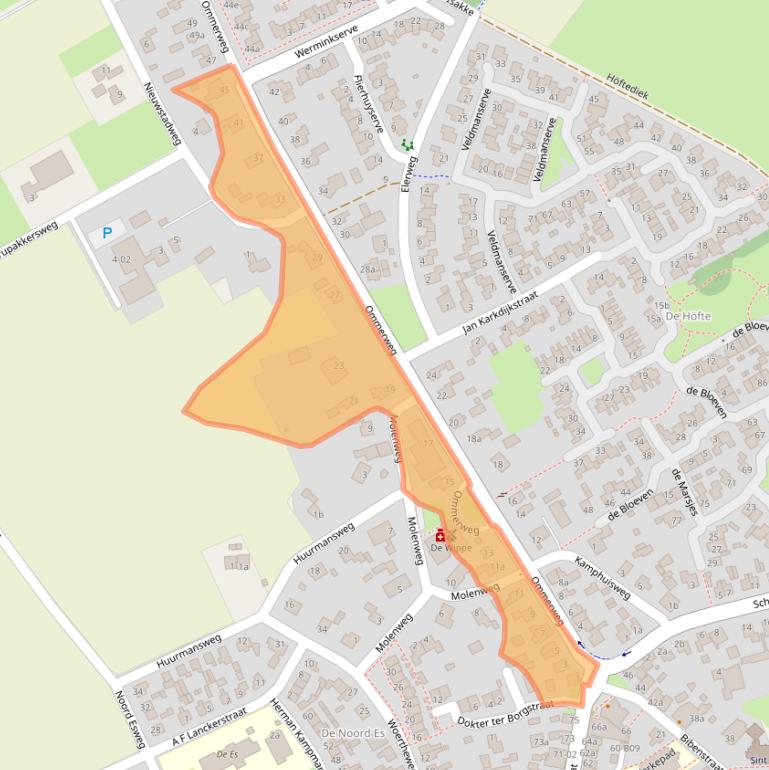 Kaart van postcodegebied 7447RA.