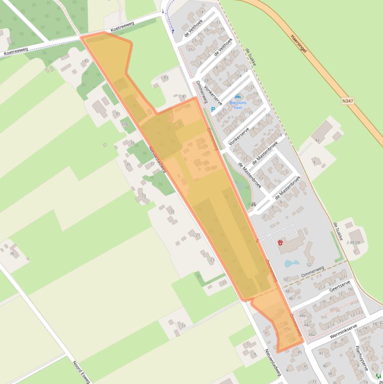 Kaart van postcodegebied 7447RB.