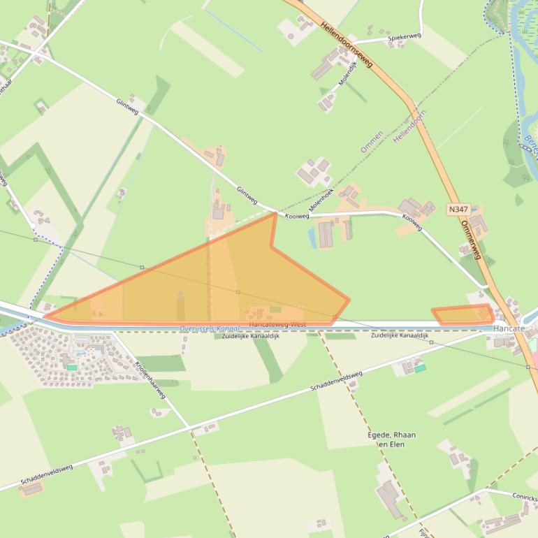 Kaart van postcodegebied 7447TC.