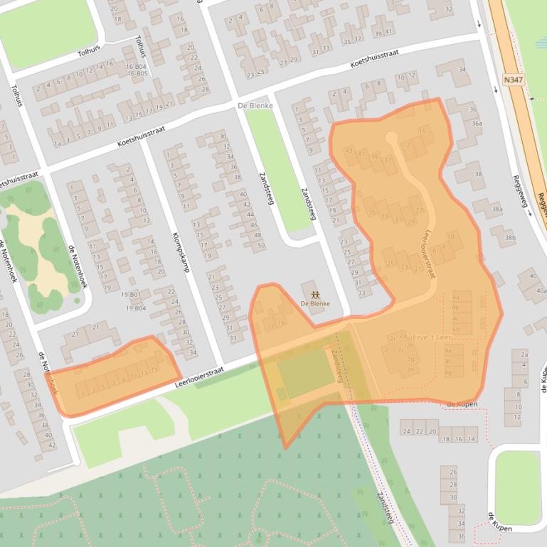 Kaart van postcodegebied 7447XZ.