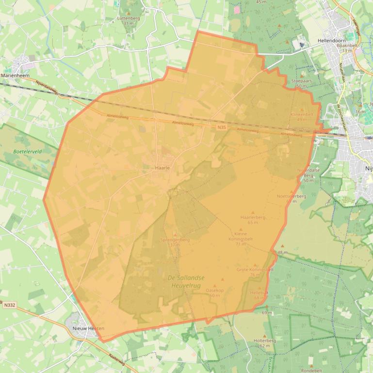 Kaart van postcodegebied 7448.