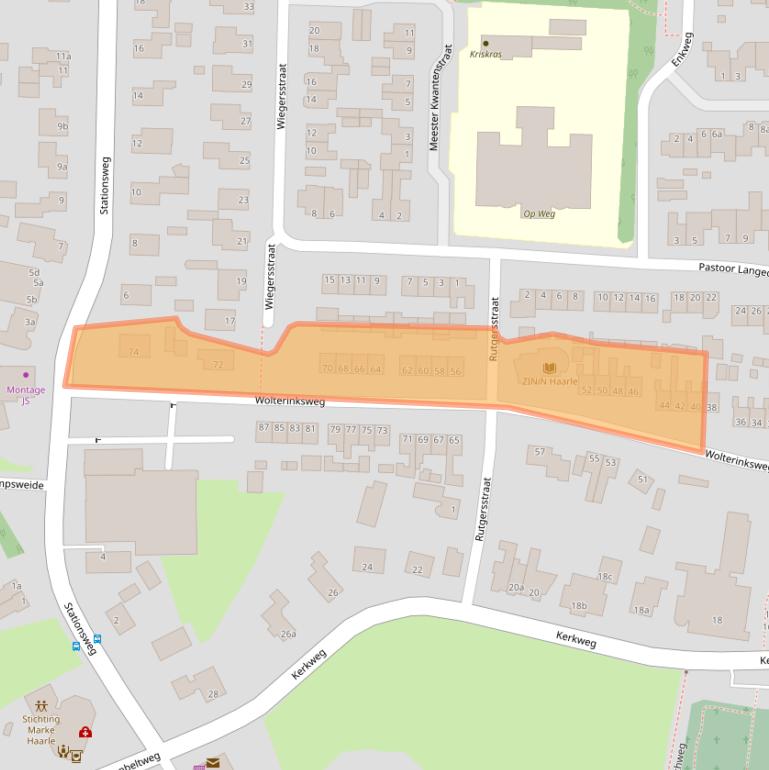 Kaart van postcodegebied 7448AJ.