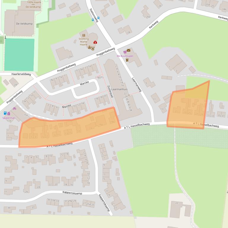 Kaart van postcodegebied 7448AM.