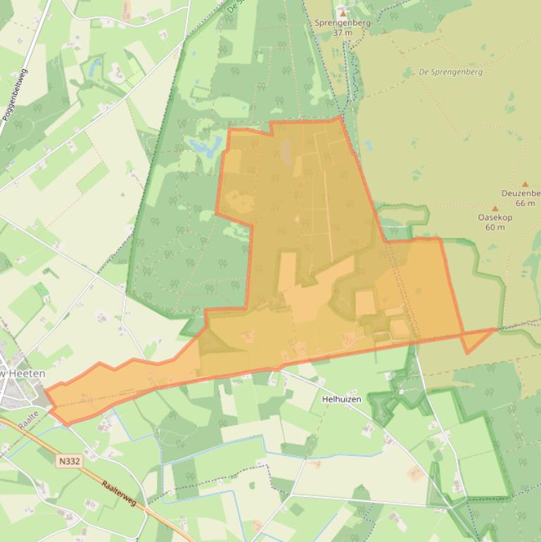 Kaart van postcodegebied 7448PC.