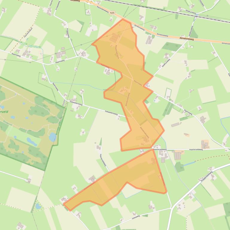 Kaart van postcodegebied 7448PS.