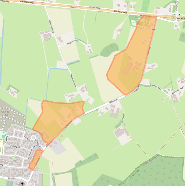 Kaart van postcodegebied 7448RD.