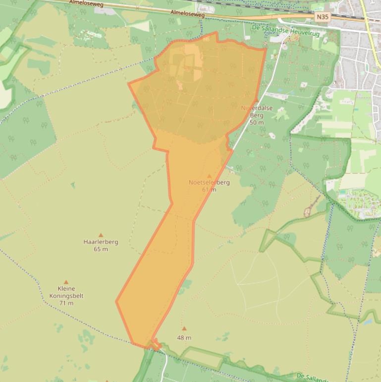 Kaart van postcodegebied 7448RJ.
