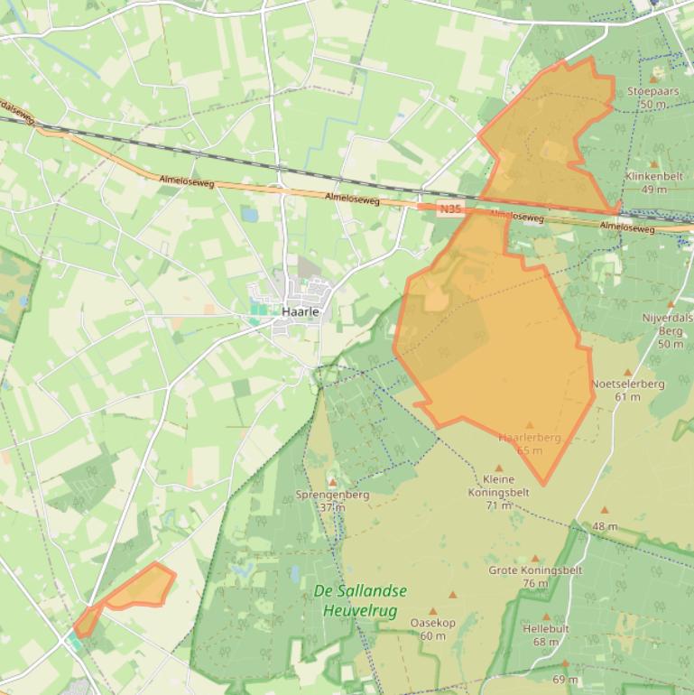 Kaart van postcodegebied 7448RK.