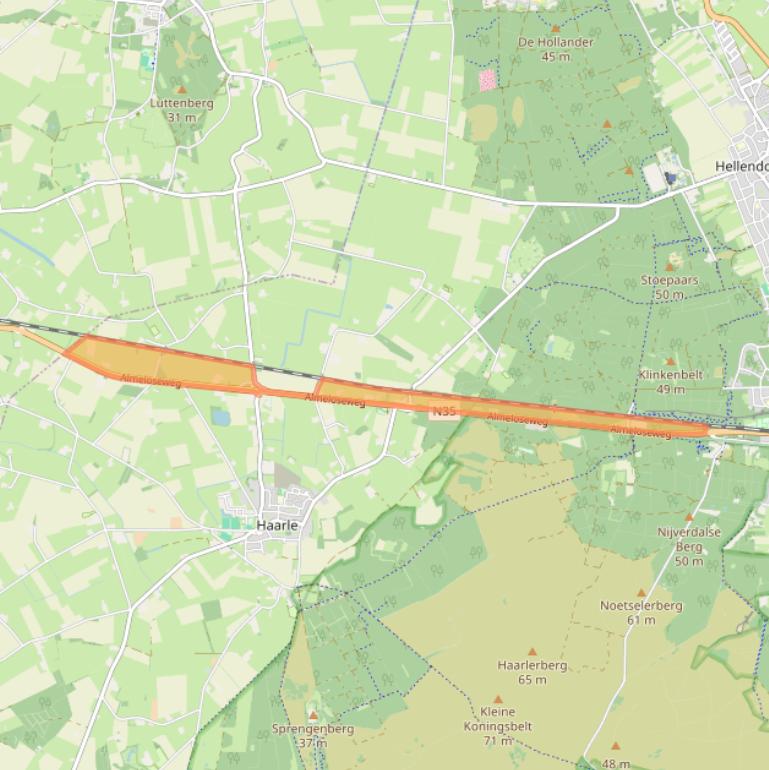 Kaart van postcodegebied 7448RN.